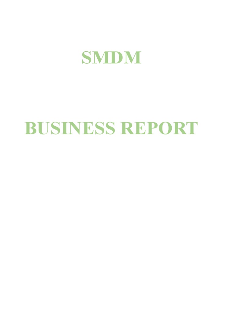 Kailash BusinessReport AutoRecovered 1 PDF Outlier Integer 