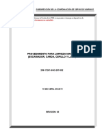 Procedimiento para Limpieza Manual (Escariador Carda Cepillo y Lijas)