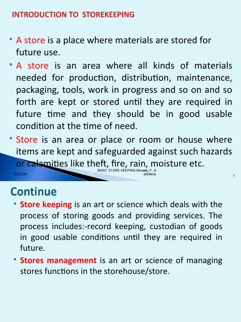 Basic Store Keeping PDF Pallet Warehouse