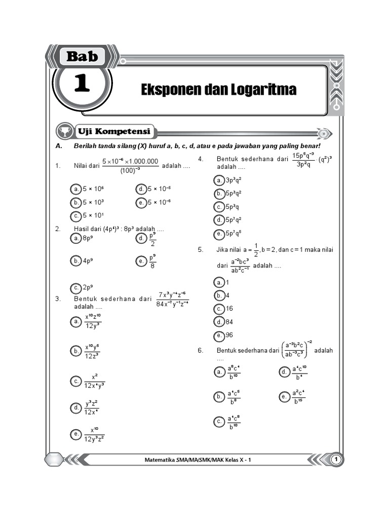 01 Bab 1 Matematika PDF | PDF