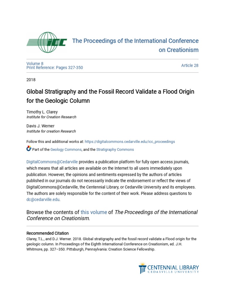A Flood Origin For The Geological Column | PDF | Stratigraphy | Geology