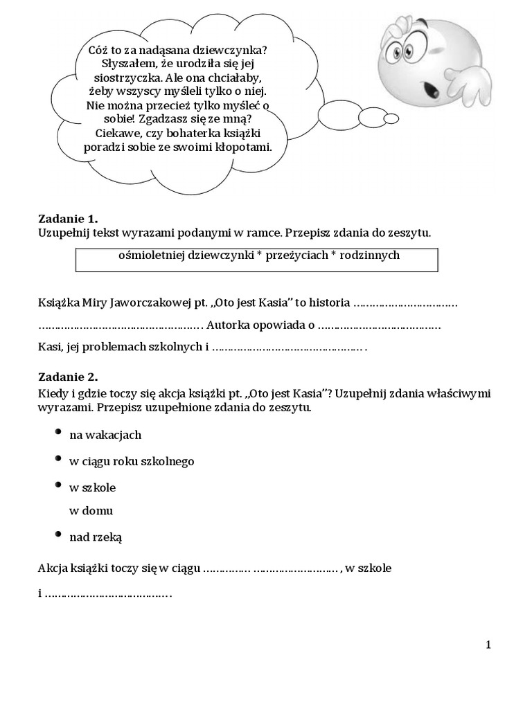 Oto Jest Kasia Karta Pracy 30.03 PDF