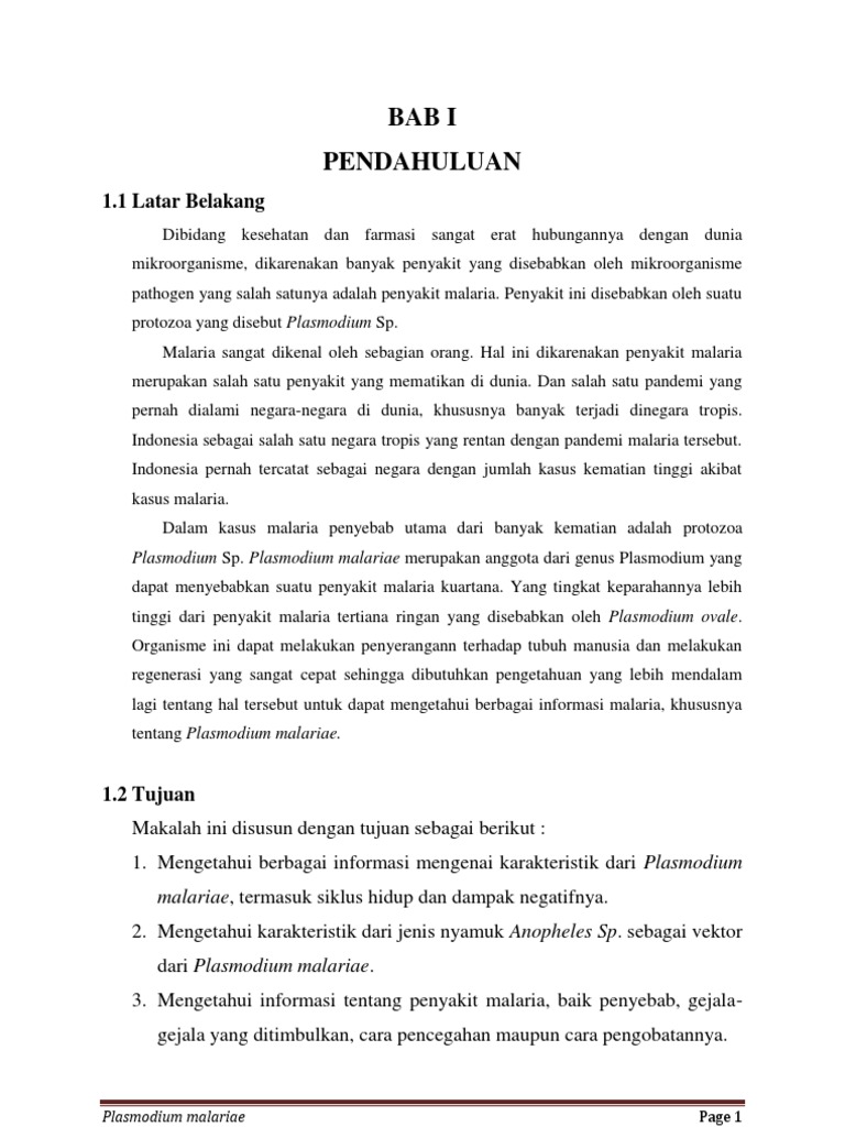 Makalah Plasmodium Malariae