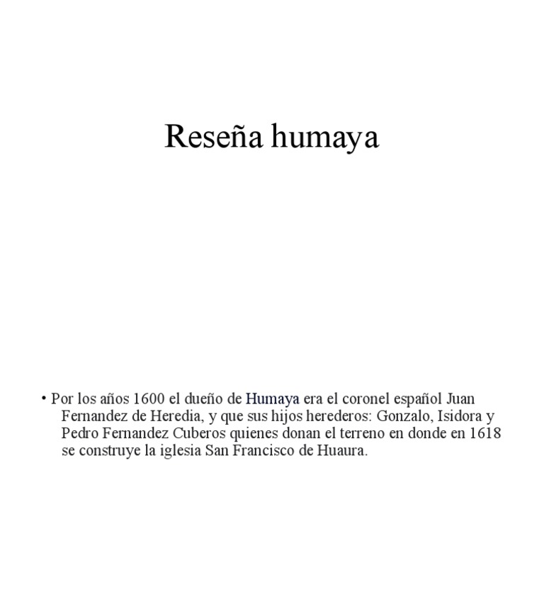 Historia de Humaya y su iglesia | PDF