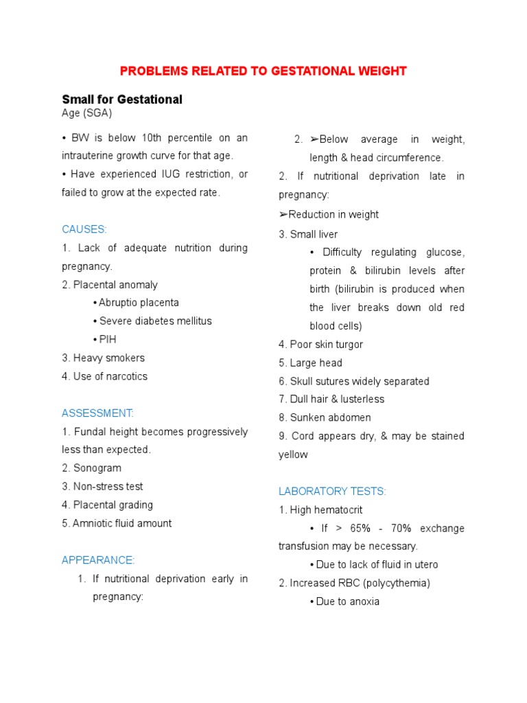 Large For Gestational Age Criteria