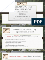 Teacher's Log Elements and Structure