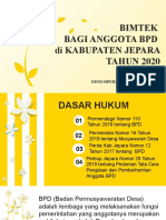 Bimtek Bagi Anggota BPD Di Kabupaten Jepara TAHUN 2020