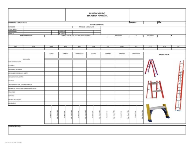 Inspección de Escaleras Portátiles | PDF