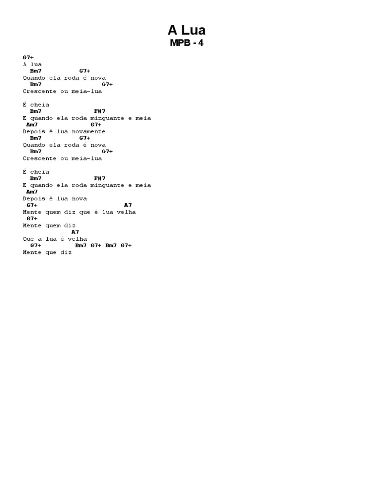 Fases da Lua na Música MPB-4 | PDF