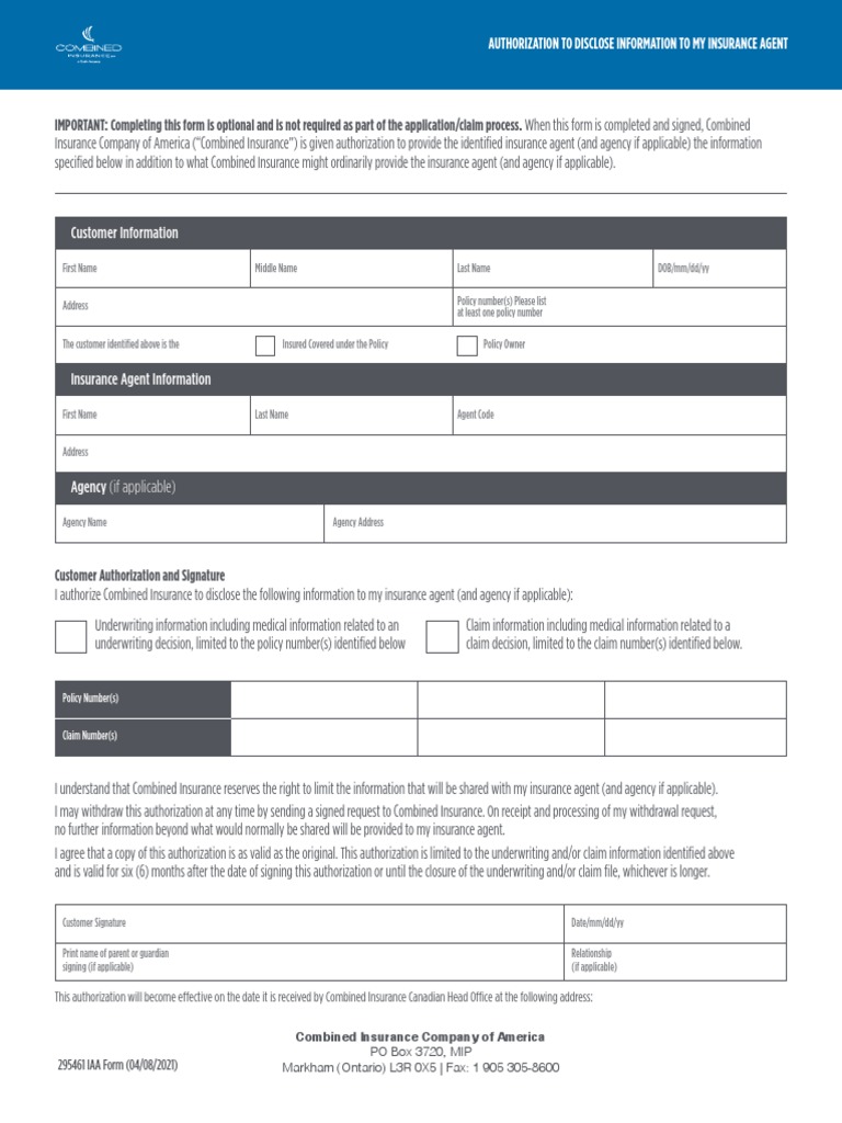 295461_Insurance Agent Authorization Form-English_Apr2021.pdf | PDF ...
