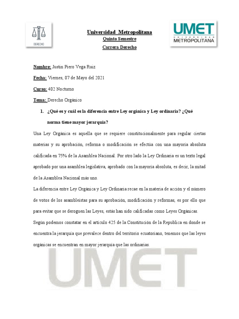 Ley Organica y Ley Ordinaria | Descargar gratis PDF | Gobernancia