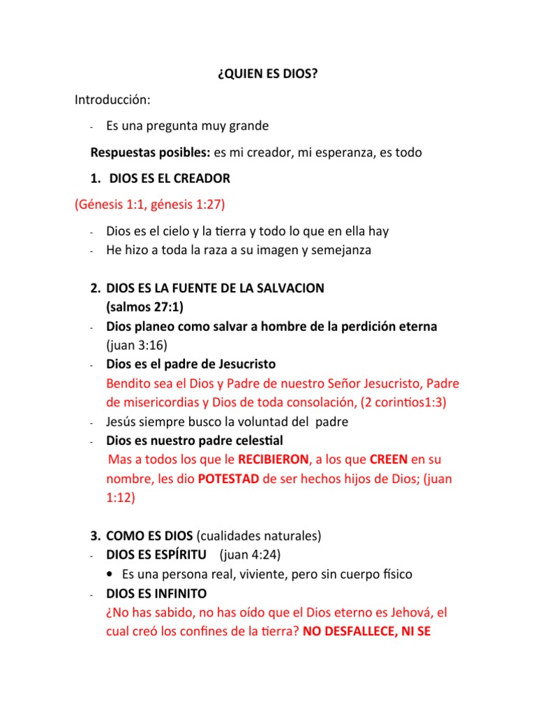 ¿Quién es Dios? Definiciones y Cualidades | PDF | Dios | Metafísica De ...