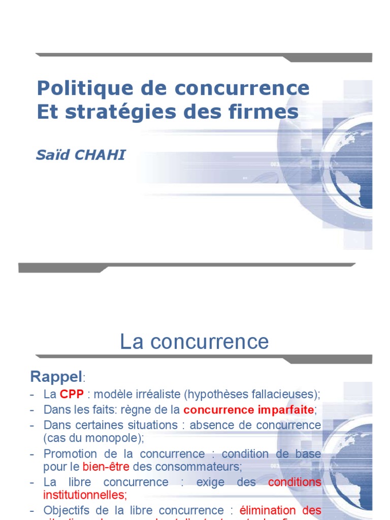 Politique de Concurrence et Stratégies Firmes | PDF | Monopole | Règles ...