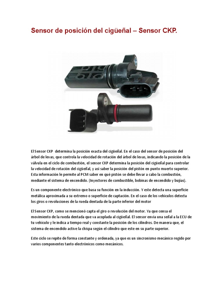Funcionamiento del Sensor CKP en Vehículos | PDF | Distribuidor ...