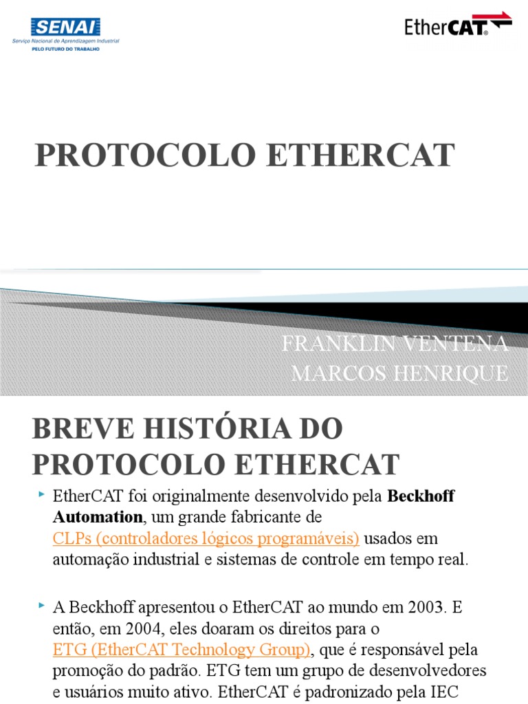 Protocolo Ethercat | PDF | Computadores | Tecnologia e Engenharia