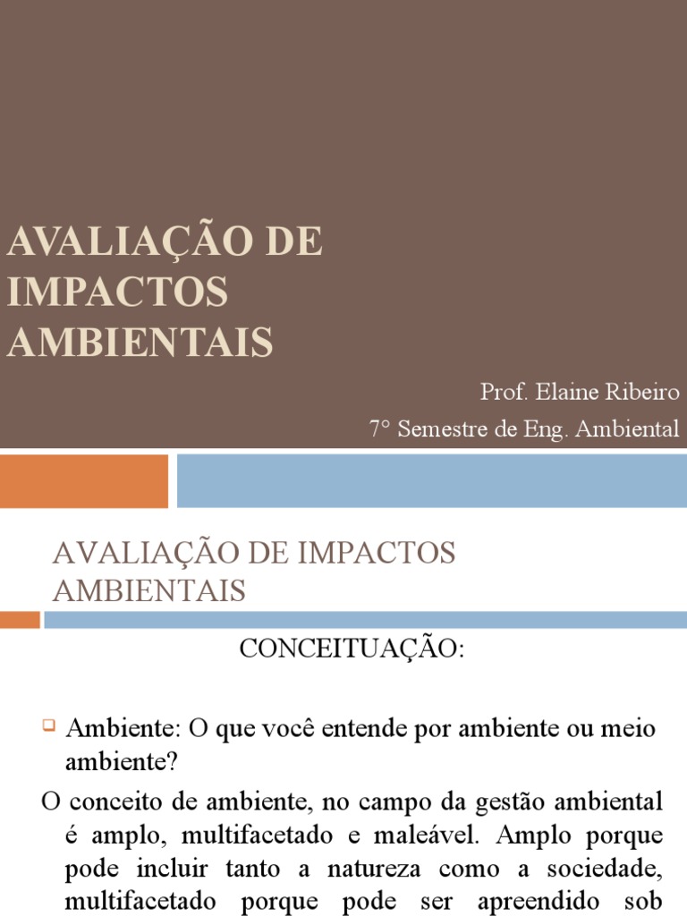 Avaliação de Impactos Ambientais | PDF | Ambiente natural | Avaliação ...