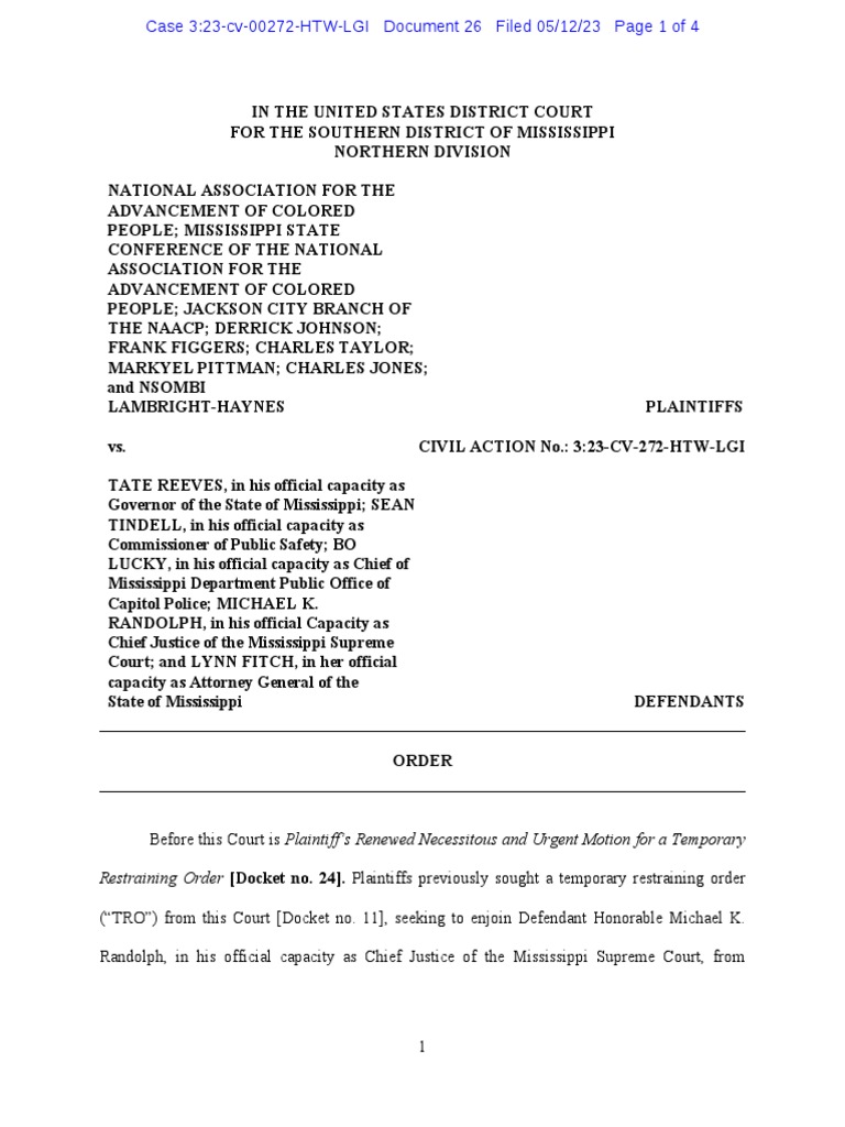 TRO Issued in 1020 Case | PDF