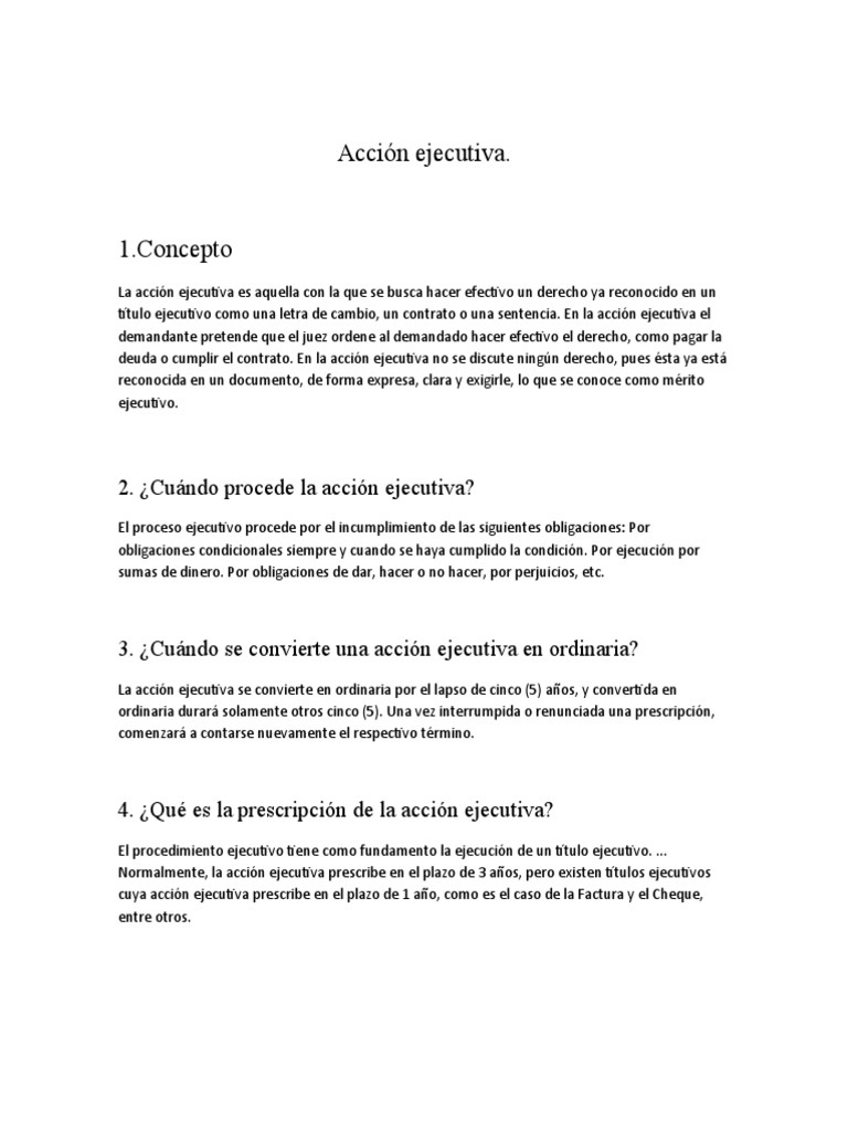 Acción Ejecutiva PDF