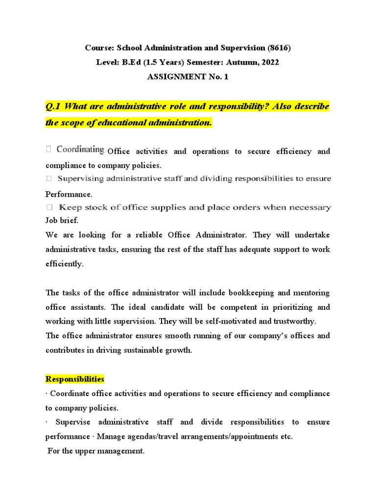 q-1-what-are-administrative-role-and-responsibility-also-describe-the
