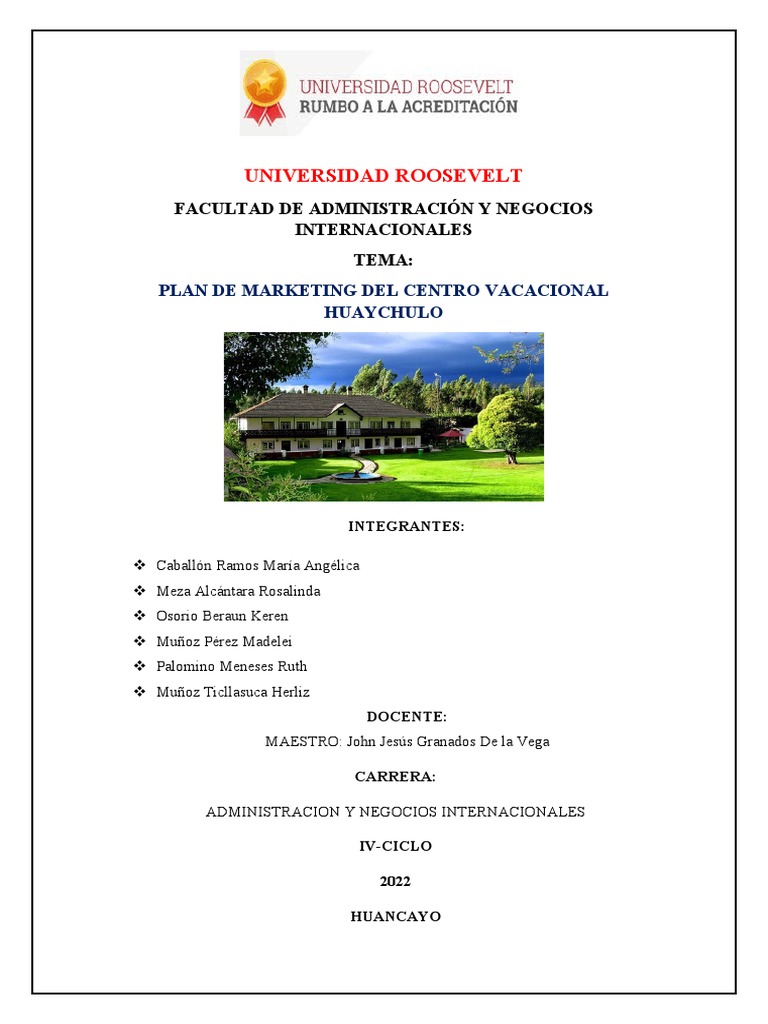 Plan de Marketing-2022-Huaychulo-Marketing 123 | PDF | Marketing | Turismo