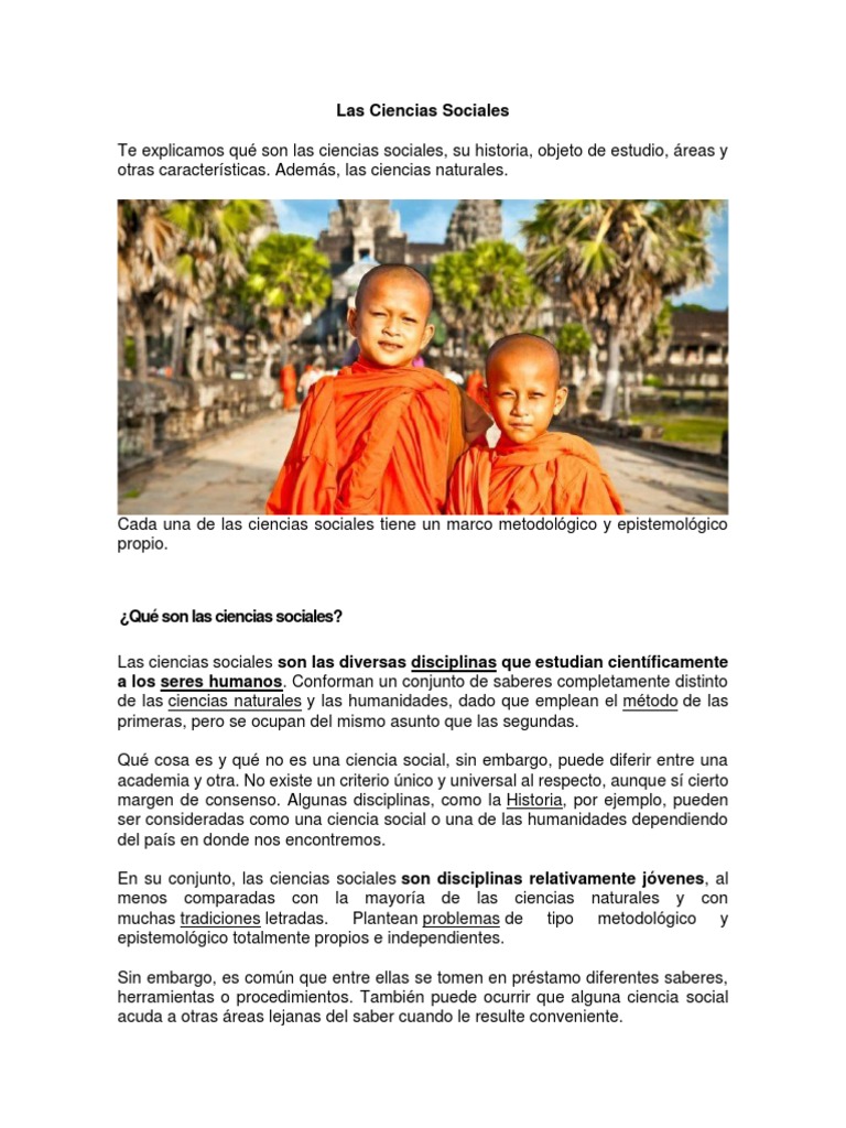 Las Ciencias Sociales Pdf Pdf Ciencias Sociales Science