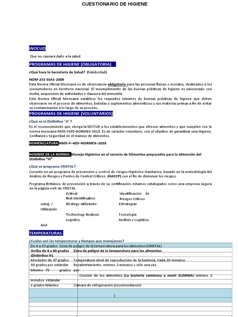 CUESTIONARIO DISTINTIVO H - Cristal PR 2020.docx | PDF