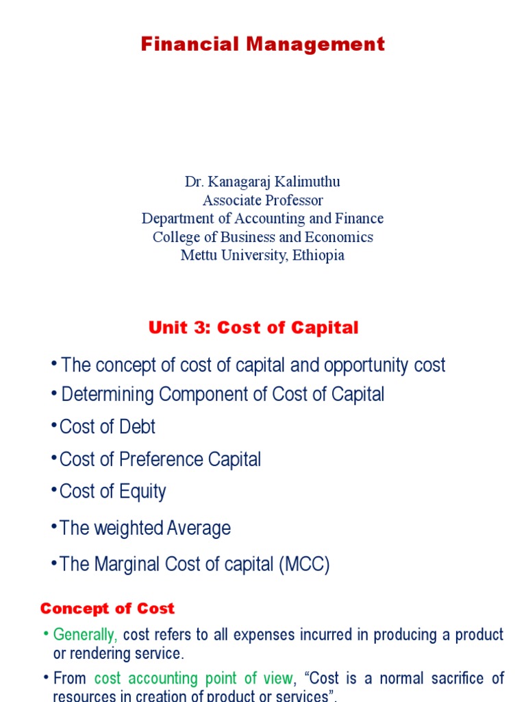 FM 3 PDF Cost Of Capital Stocks