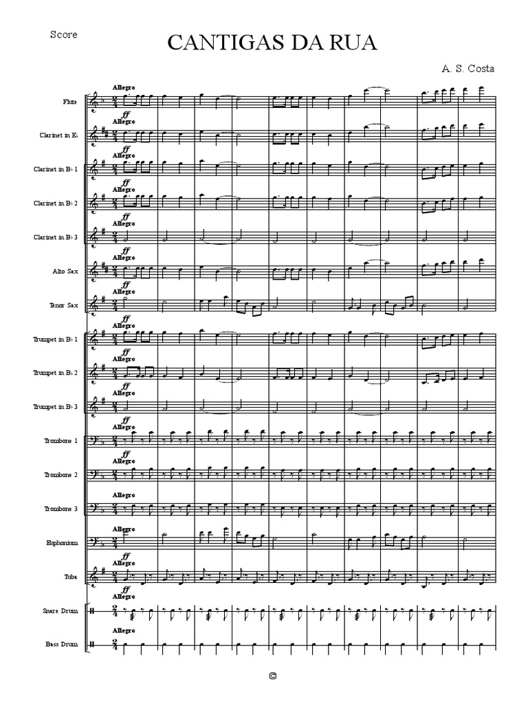 Cantigas Da Rua - Score PDF | PDF