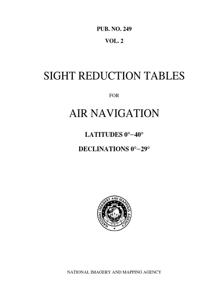 Sight Reduction Tables For Air Navigation Volume 2 PDF
