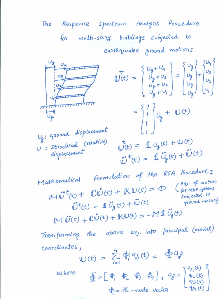 Response Spectrum Analysis (RSA) Procedure | PDF
