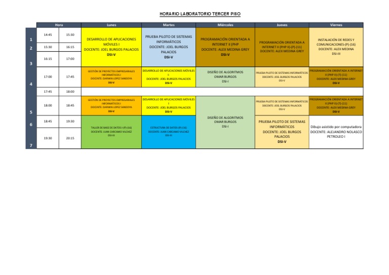 Horario Laboratorio Lister