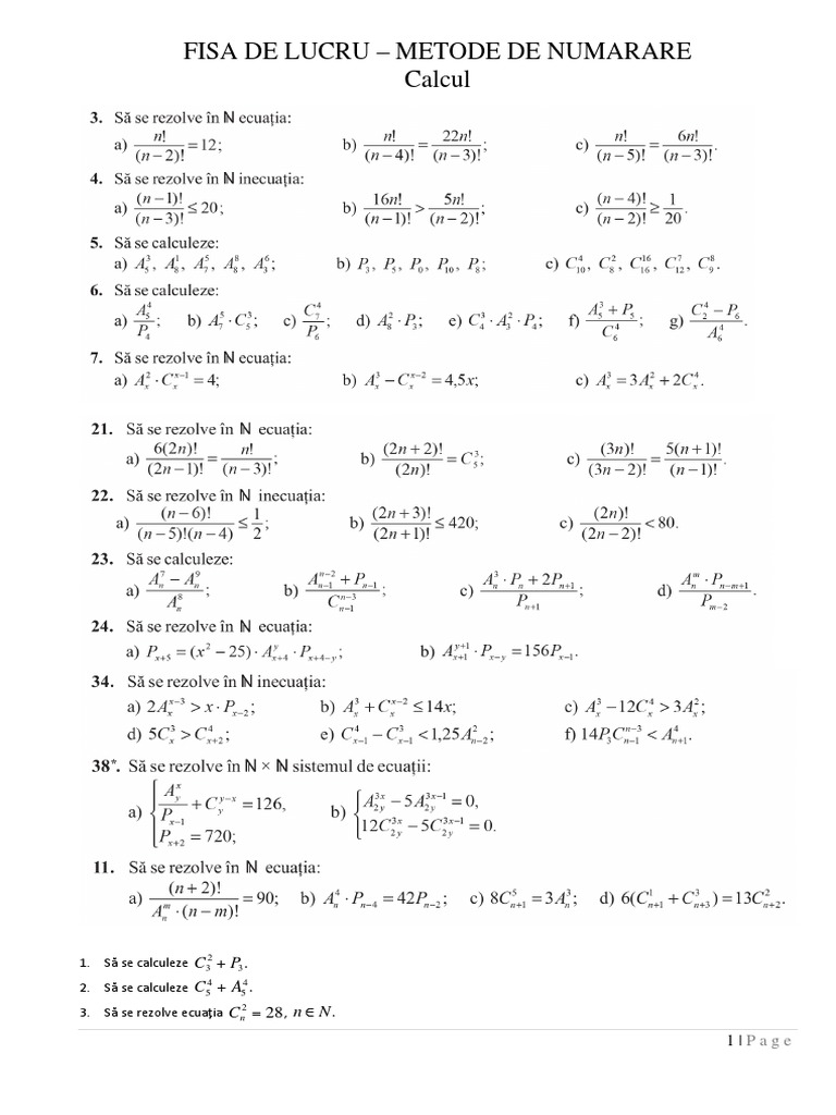 X.A.03 Combinatorica Fisa | PDF