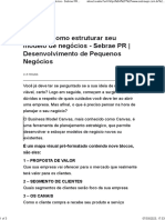 Canvas Como Estruturar Seu Modelo de Negócios - Sebrae PR Desenvolvimento de Pequenos Negócios