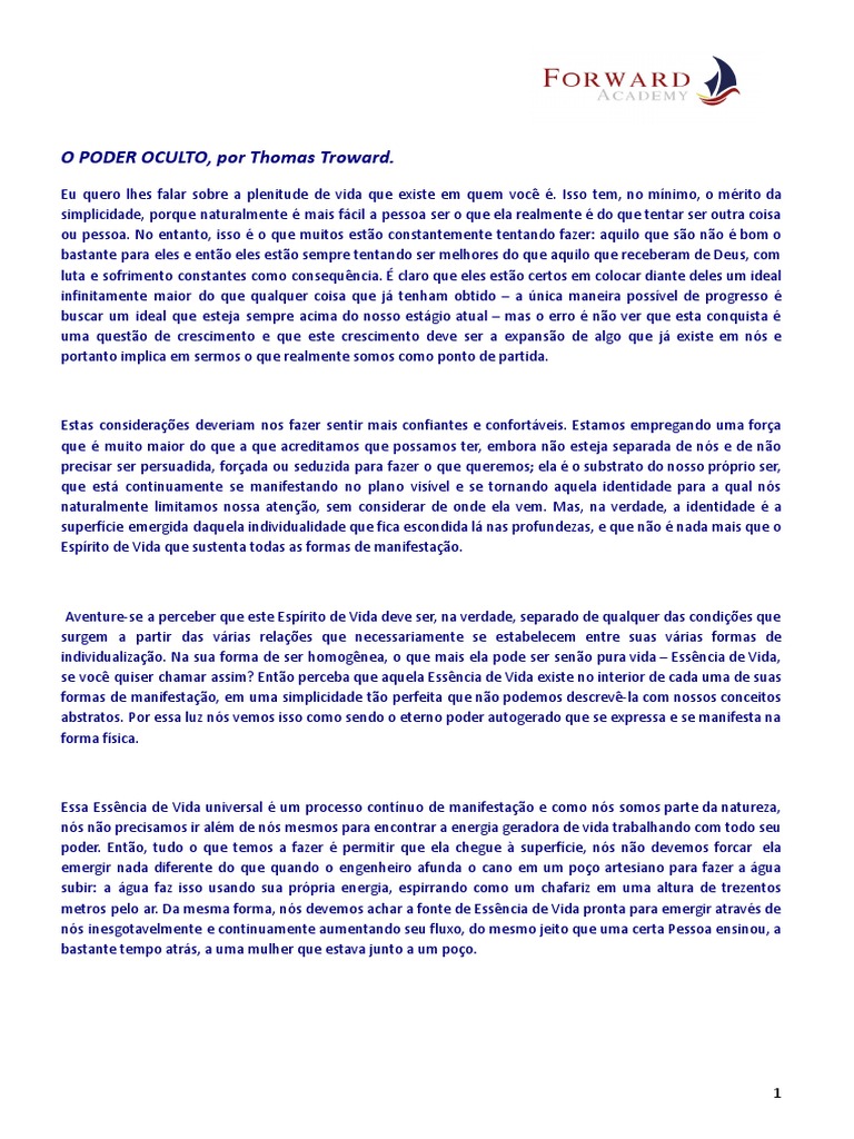 O Poder Oculto da Vida Interior | PDF | Vida | Verdade