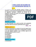 Geografía Simulacro de Examen de Admisión A La Universidad Resuelto