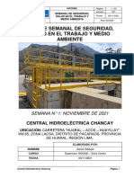 Informe Semanal de SSOMA Zona Centro - Semana #1-Noviembre 2021