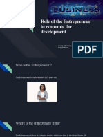 Role of The Entrepreneur in Economic The Development