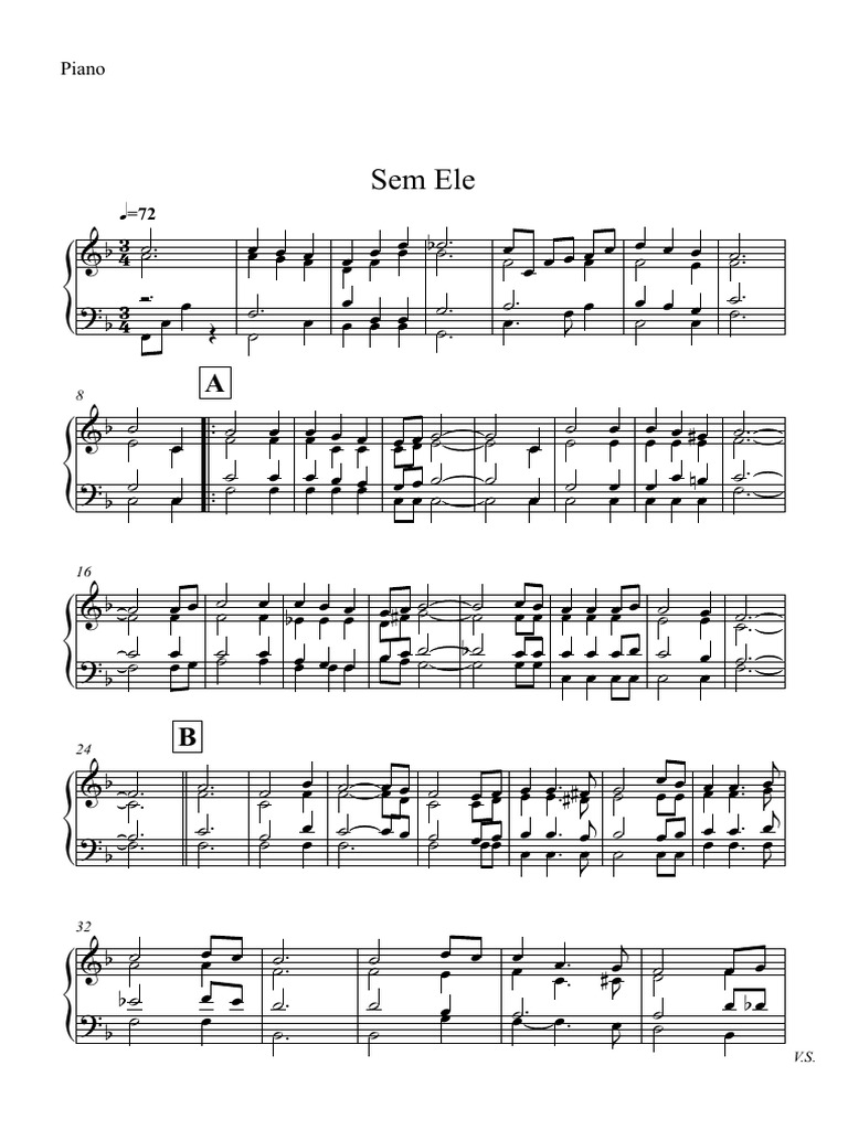 Sem Ele - Piano | PDF | Alphabet latin | Phonétique