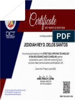 Certificate of Participation - Jedidiah Rey D. Delos Santos R9BST-2022-W021-0385