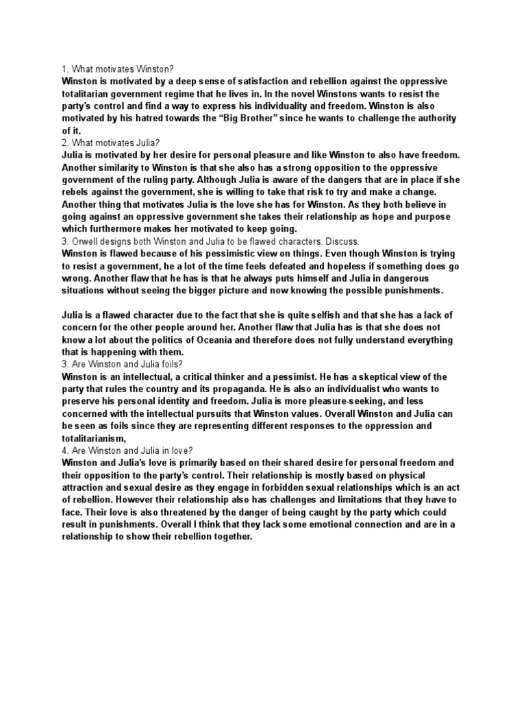 Winston and Julia | PDF | Social Psychology | Psychology