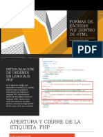 Formas de Escribir PHP Dentro de HTML