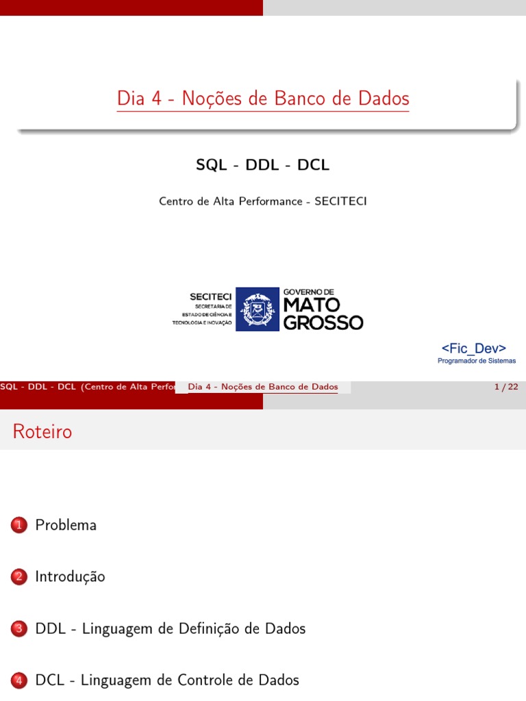 Comandos DDL e DCL em SQL | PDF | SQL | Gestão de Tecnologia da Informação