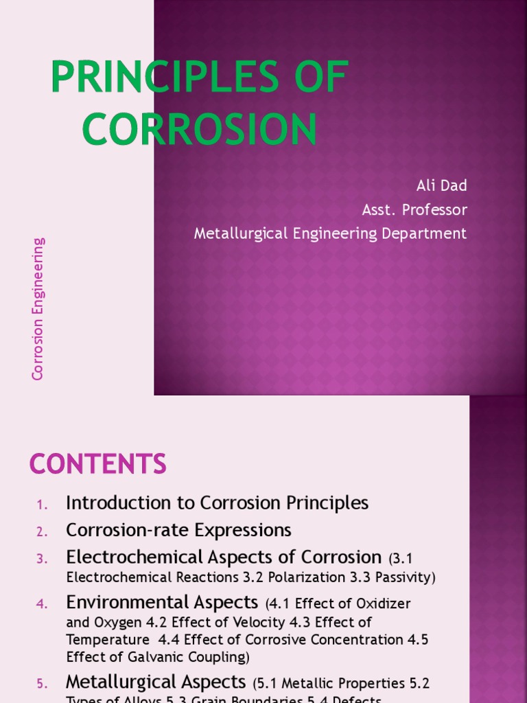 Corrosion Principles Overview | PDF | Corrosion | Redox