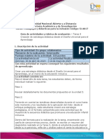 Guía de Actividades y Rúbrica de Evaluación - Unidad 3 - Tarea 4 - Creación de Estrategia Didáctica Desde El Diseño Universal para El Aprendizaje