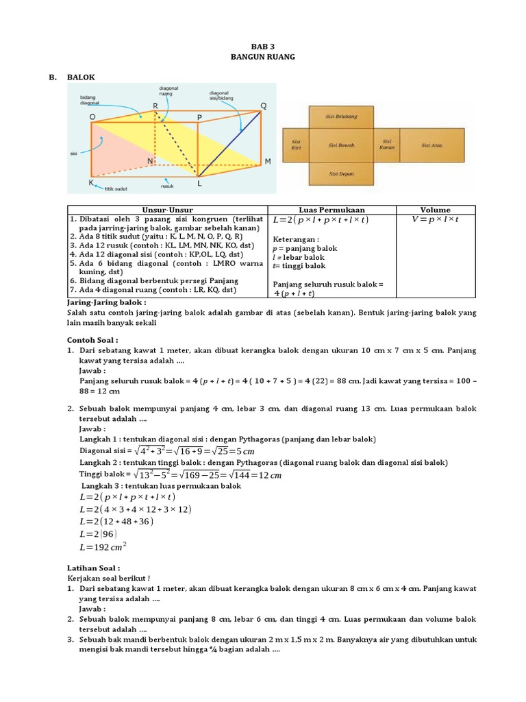 Rumus dan Contoh Soal Balok | PDF