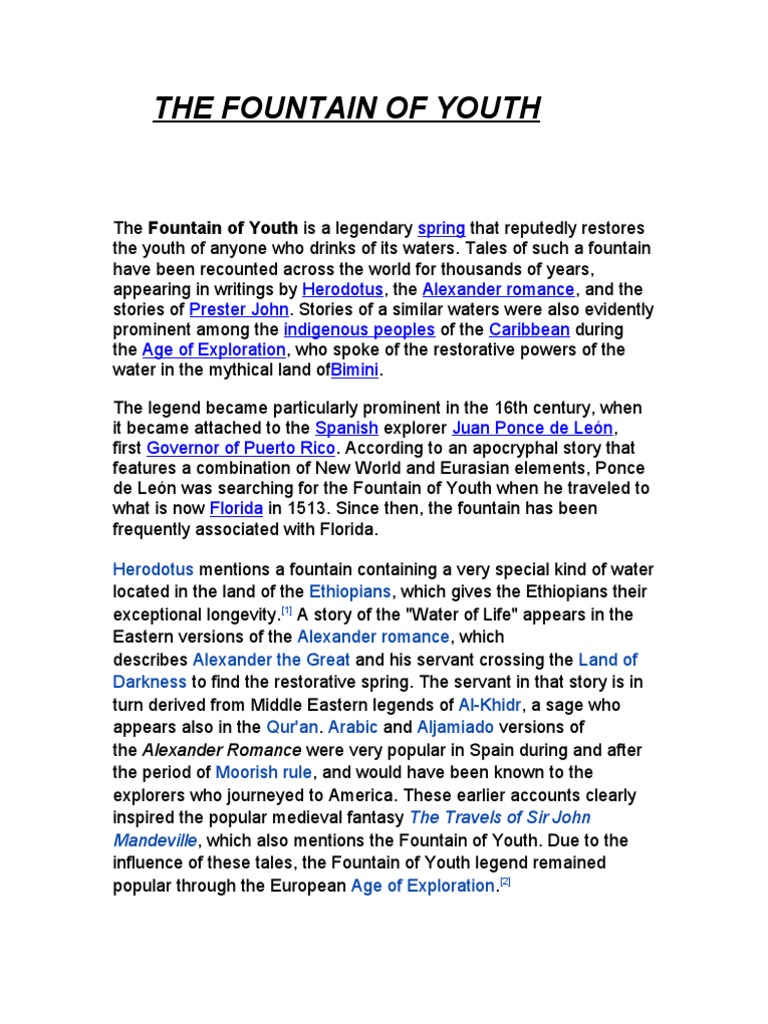 The Fountain of Youth PDF Legends