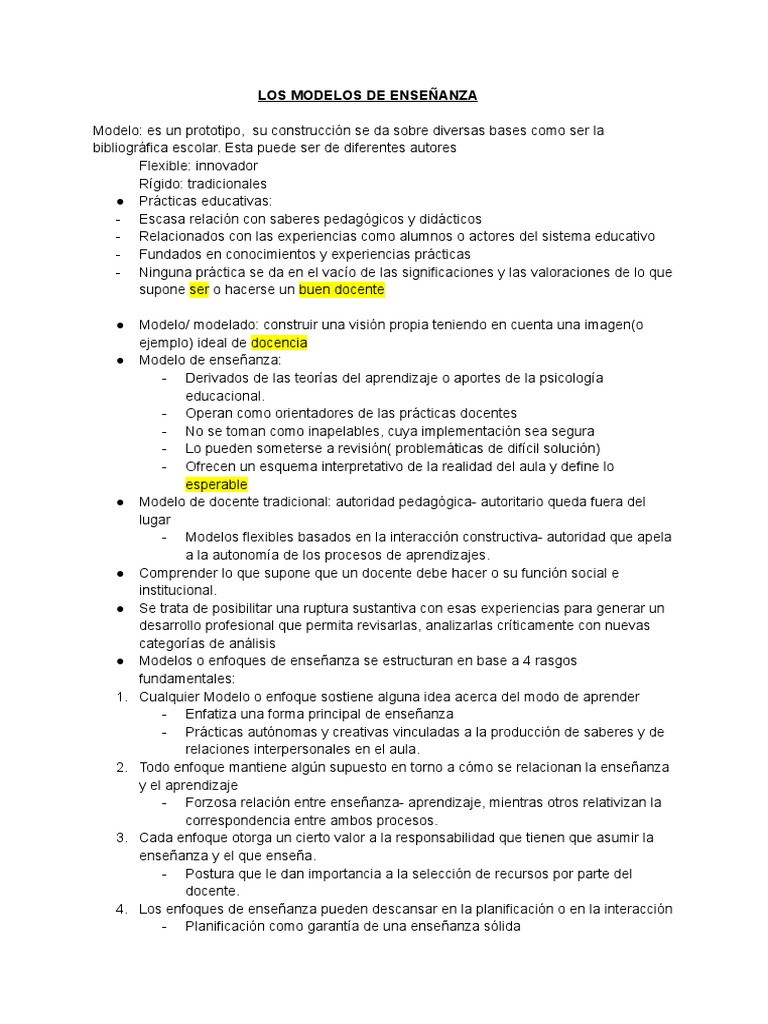 Modelos de Enseñanza y Prácticas Educativas | PDF | Enseñando | Maestros