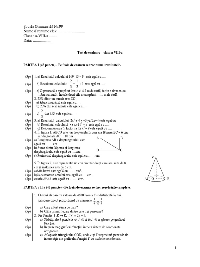 Test Cls 8B - 2022 - 2023 | PDF