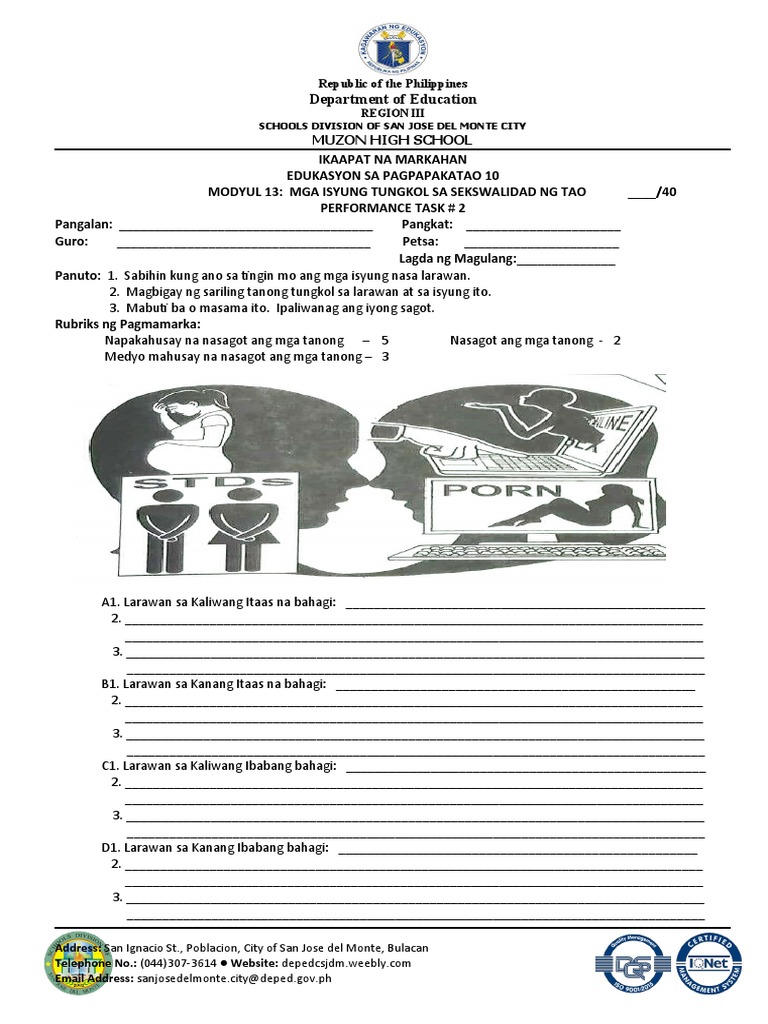 Q4 ESP10 Modyul 13 PTask2 | PDF
