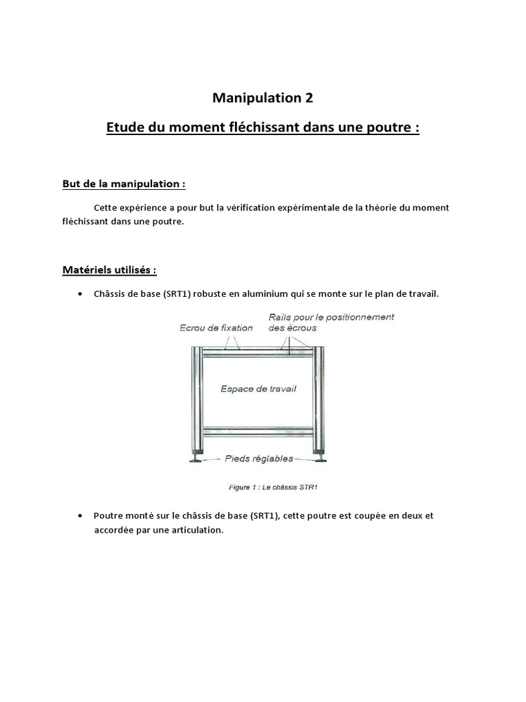 Étude du moment fléchissant en poutre PDF Flexion (matériau — free download